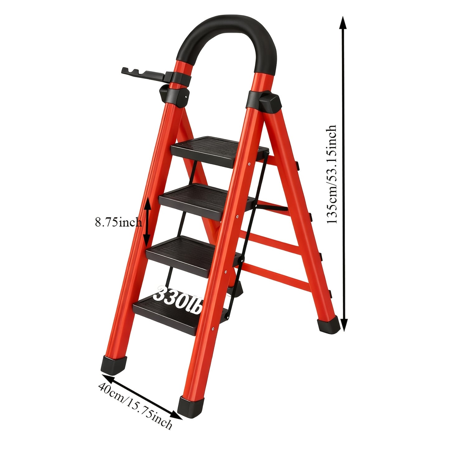 🪜2‑5 Step Folding Ladder | Anti‑Slip Wide Steps, 330 Lbs Heavy‑Duty Capacity